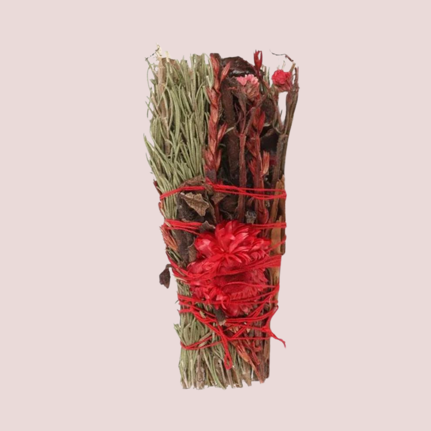 Rosemary and Red Flowers Smude Wand