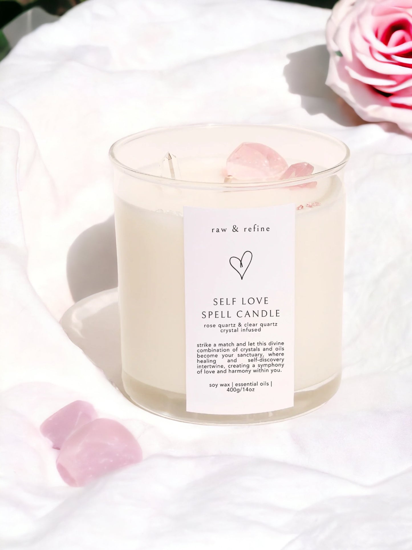 Self Love Spell Crystal Candle