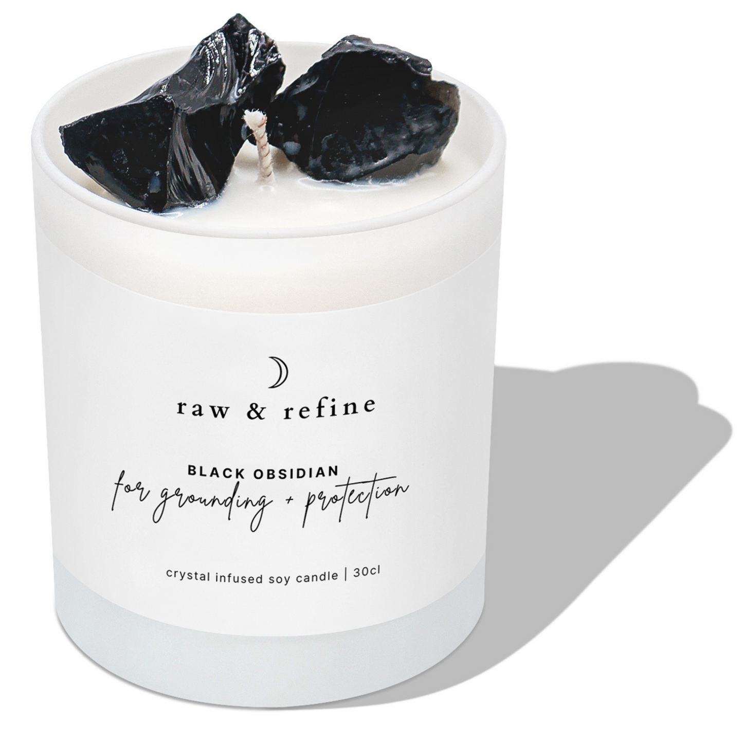 Black Obsidian Candle - Grounding + Protection