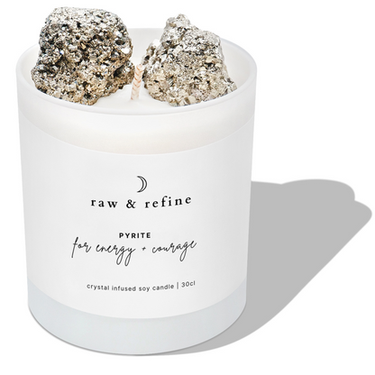 Pyrite Candle - Energy + Courage