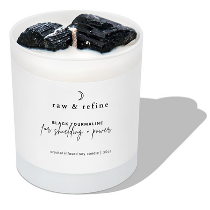 Black Tourmaline Candle - Shielding + Power